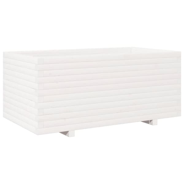 vidaXL Plantekasse hvit 110x60x49,5 cm heltre furu
