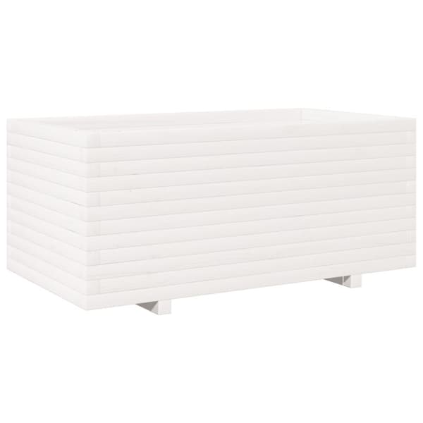 vidaXL Plantekasse hvit 110x60x49,5 cm heltre furu