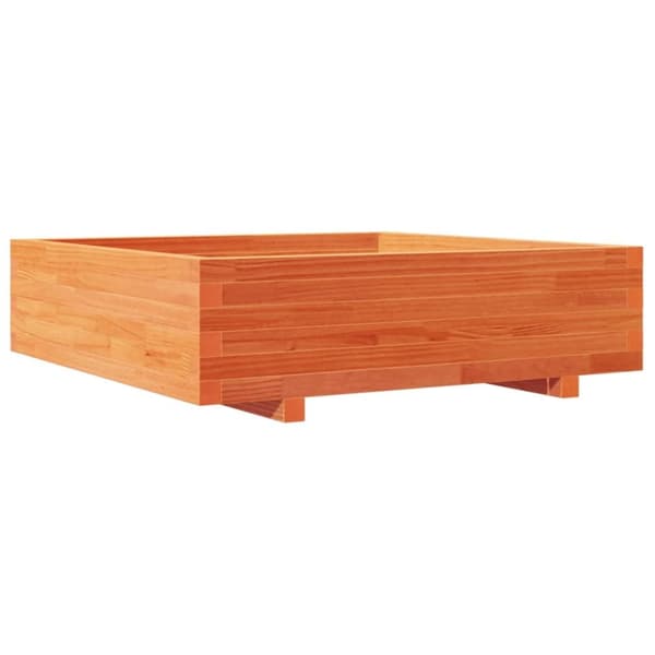 vidaXL plantekasse 90x90x26,5 cm massivt fyrretræ gyldenbrun
