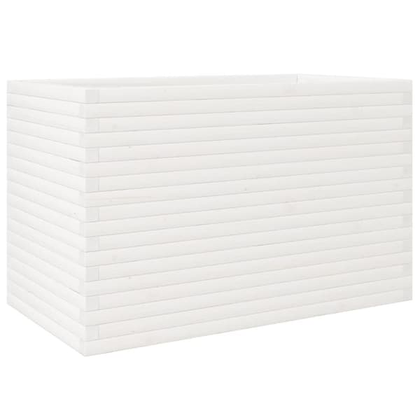 vidaXL plantekasse 110x60x68,5 cm massivt fyrretræ hvid
