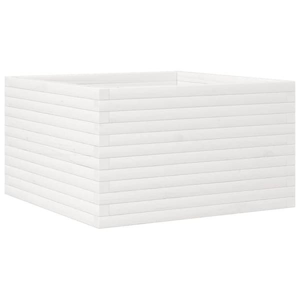 vidaXL plantekasse 80x80x45,5 cm massivt fyrretræ hvid
