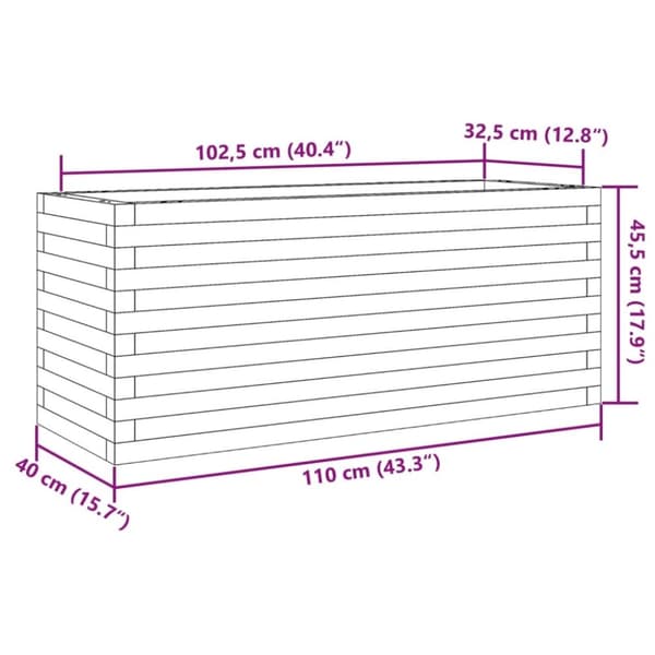 vidaXL Plantekasse 110x40x45,5 cm heltre furu