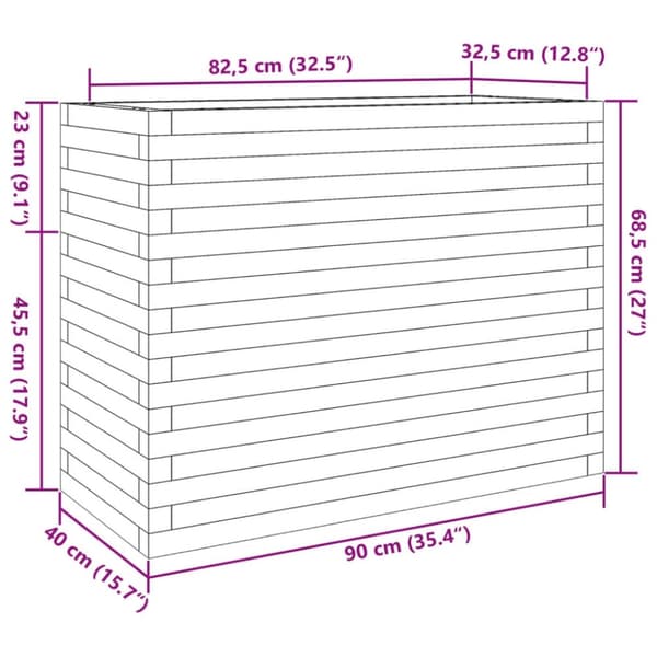 vidaXL Plantekasse 90x40x68,5 cm heltre furu
