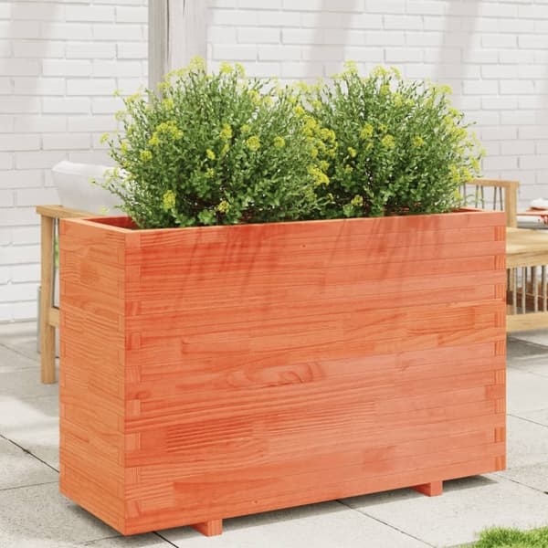 vidaXL Odlingslåda vaxbrun 110x40x72,5 cm massiv furu