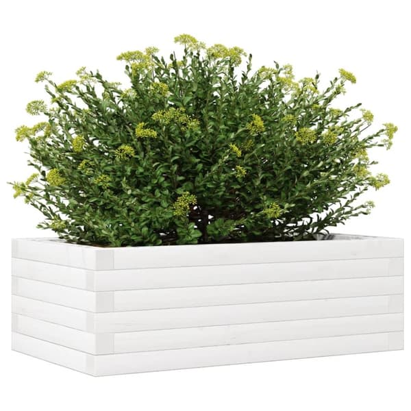 vidaXL Plantekasse hvit 70x40x23 cm heltre furu
