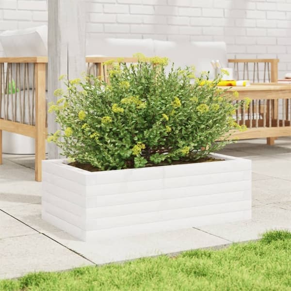 vidaXL Plantekasse hvit 70x40x23 cm heltre furu