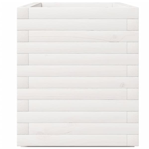 vidaXL Plantekasse hvit 90x40x49,5 cm heltre furu