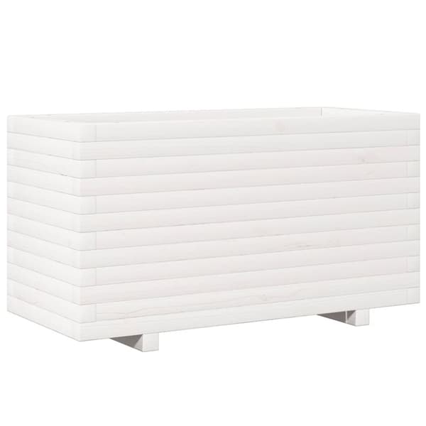 vidaXL Plantekasse hvit 90x40x49,5 cm heltre furu