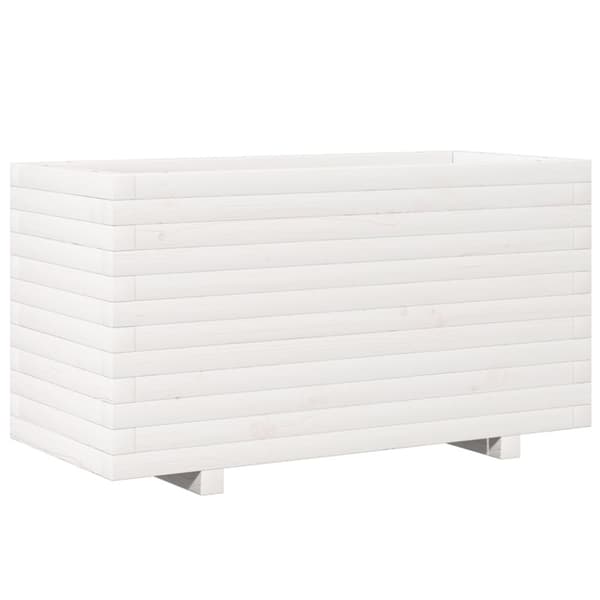 vidaXL Plantekasse hvit 90x40x49,5 cm heltre furu