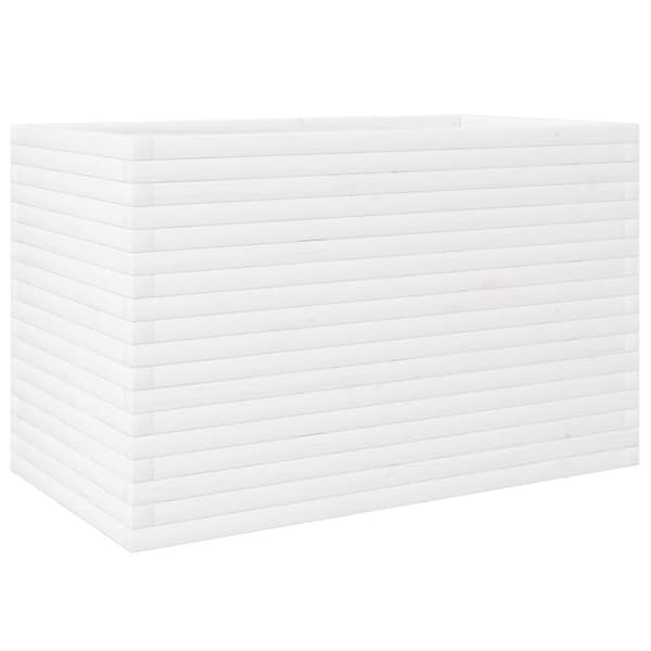 vidaXL Odlingslåda vit 110x60x68,5 cm massiv furu
