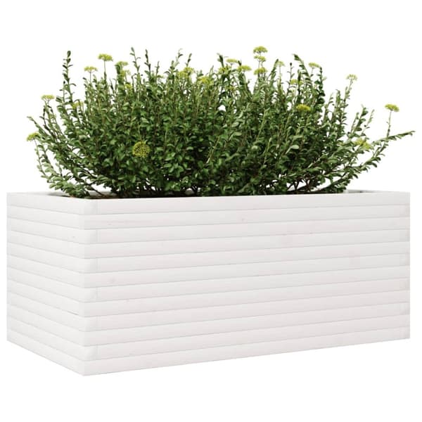 vidaXL plantekasse 110x60x45,5 cm massivt fyrretræ hvid