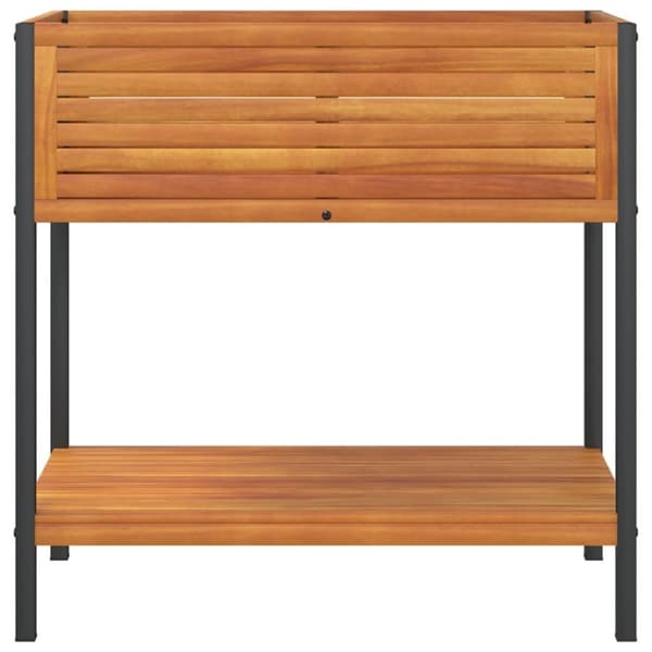vidaXL plantekasse med hylde 80x45x80 cm massivt akacietræ og stål