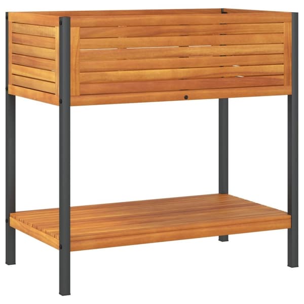 vidaXL plantekasse med hylde 80x45x80 cm massivt akacietræ og stål