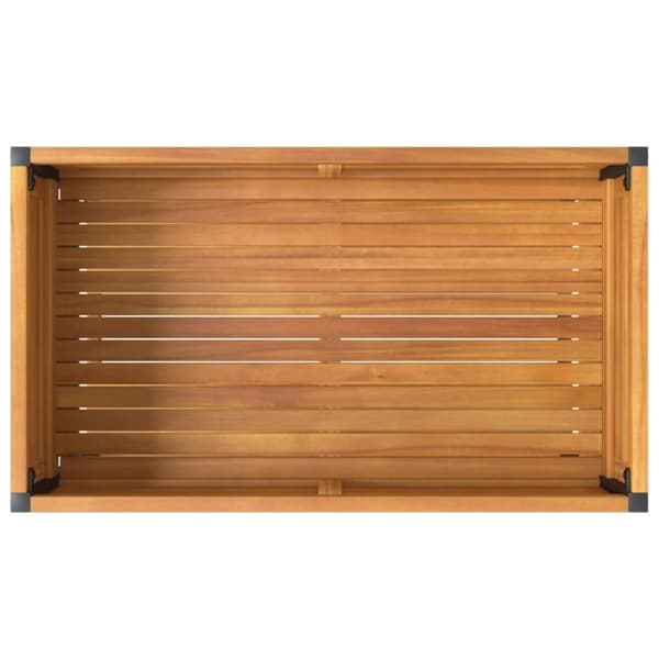 vidaXL plantekasse med hylde 80x45x80 cm massivt akacietræ og stål