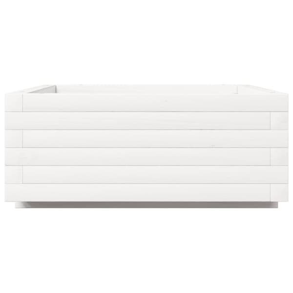 vidaXL Plantekasse hvit 60x60x26,5 cm heltre furu