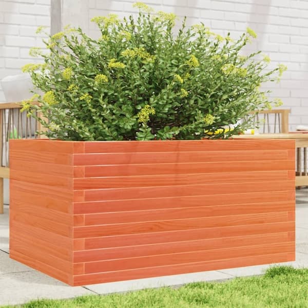 vidaXL plantekasse 90x60x46 cm massivt fyrretræ gyldenbrun