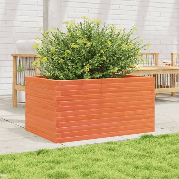 vidaXL plantekasse 90x60x46 cm massivt fyrretræ gyldenbrun
