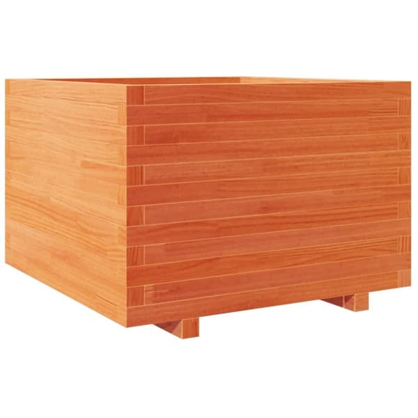 vidaXL plantekasse 70x70x49,5 cm massivt fyrretræ gyldenbrun