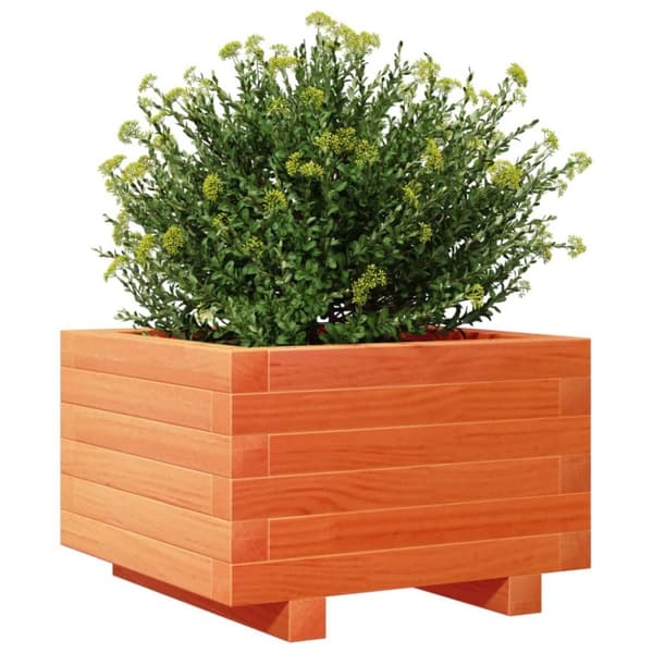 vidaXL plantekasse 40x40x26,5 cm massivt fyrretræ gyldenbrun