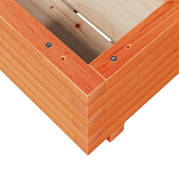 vidaXL plantekasse 40x40x26,5 cm massivt fyrretræ gyldenbrun