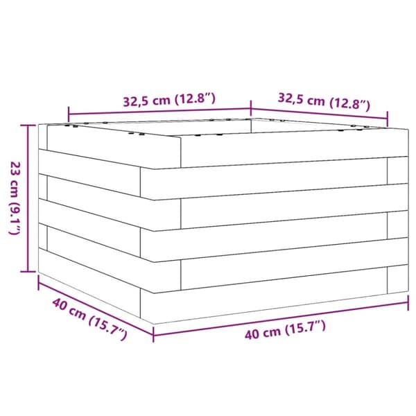 vidaXL Blomsterkasse 40x40x23 cm impregnert furu