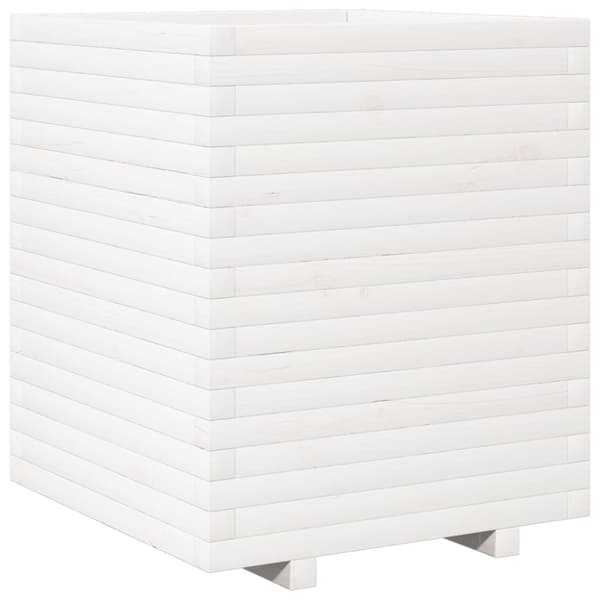 vidaXL Odlingslåda 60x60x72 cm vit massiv furu