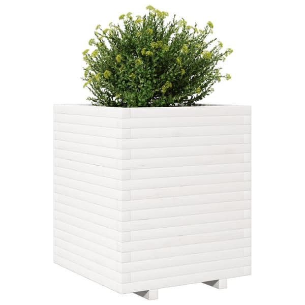 vidaXL Odlingslåda 60x60x72 cm vit massiv furu