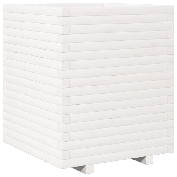 vidaXL Odlingslåda 60x60x72 cm vit massiv furu