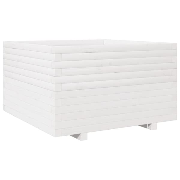 vidaXL plantekasse 80x80x49,5 cm massivt fyrretræ hvid