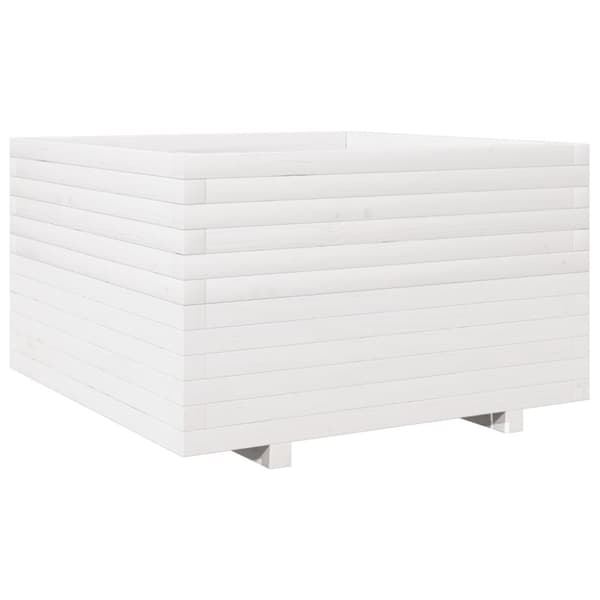 vidaXL plantekasse 80x80x49,5 cm massivt fyrretræ hvid