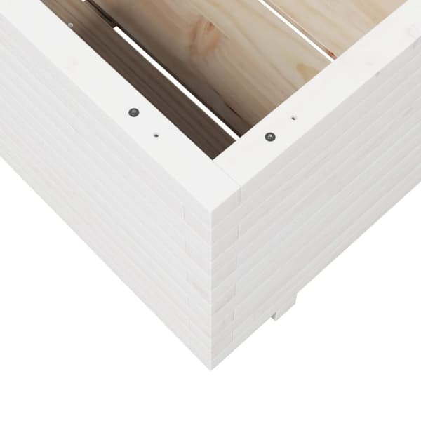 vidaXL plantekasse 80x80x49,5 cm massivt fyrretræ hvid