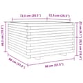 Miniatyrbillede 11 af 11: vidaXL plantekasse 80x80x49,5 cm massivt fyrretræ hvid