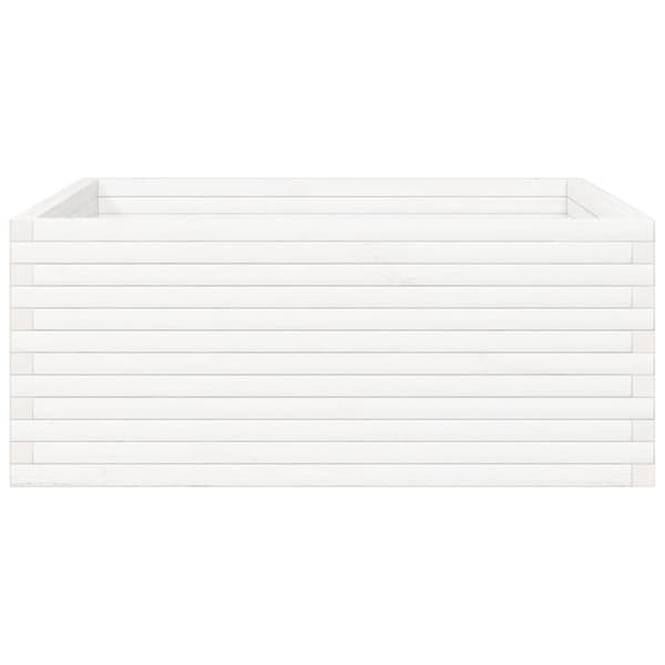 vidaXL plantekasse 110x110x46 cm massivt fyrretræ hvid
