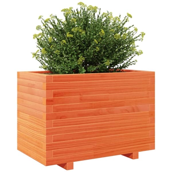 vidaXL plantekasse 70x40x49,5 cm massivt fyrretræ gyldenbrun