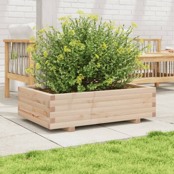 vidaXL Odlingslåda 90x60x26,5 cm massivt furuträ