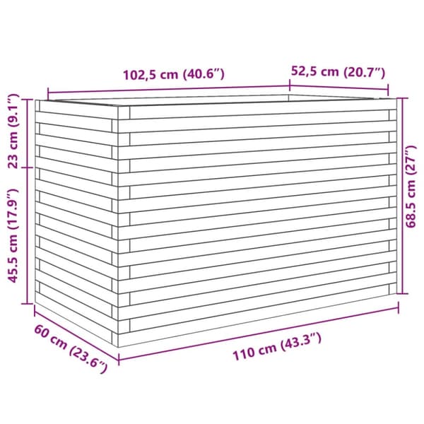 vidaXL Plantekasse 110x60x68,5 cm heltre douglasgran