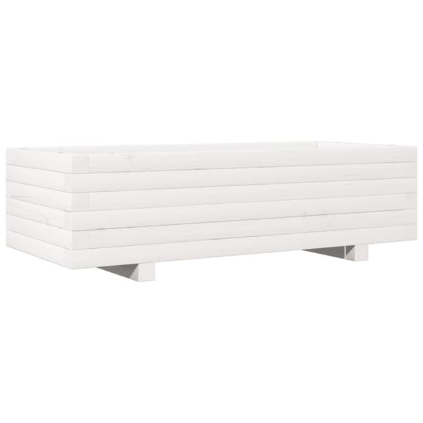 vidaXL Plantekasse hvit 90x40x26,5 cm heltre furu