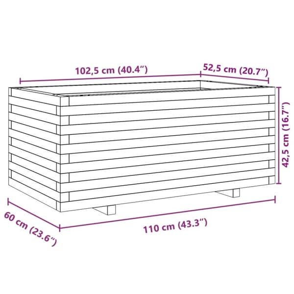 vidaXL Odlingslåda 110x60x49,5 cm massivt douglasträ