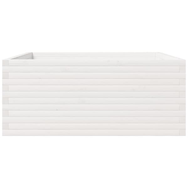 vidaXL Odlingslåda vit 110x110x49,5 cm massiv furu
