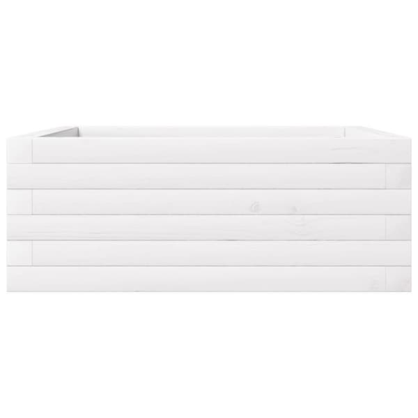 vidaXL plantekasse 60x60x23 cm massivt fyrretræ hvid