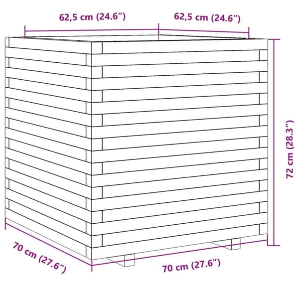 vidaXL Plantekasse 70x70x72 cm heltre douglasgran