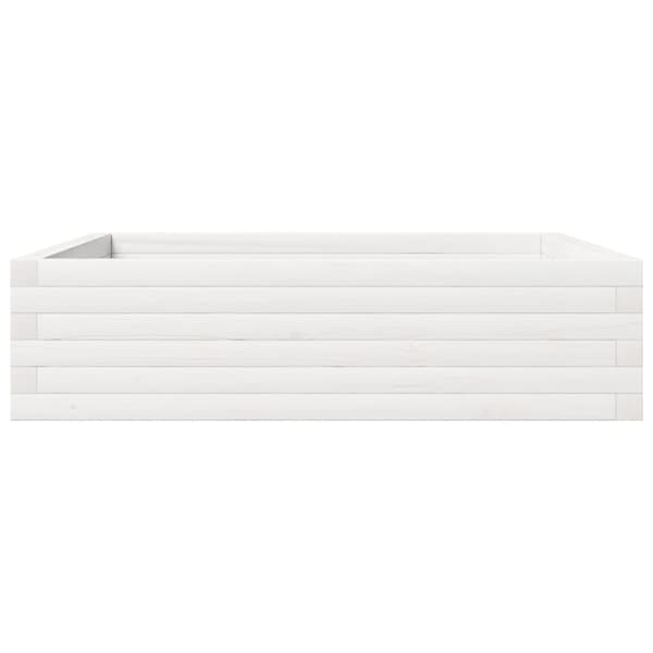 vidaXL Odlingslåda 90x90x23 cm vit massiv furu
