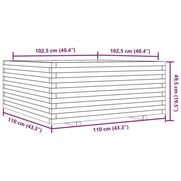 vidaXL plantekasse 110x110x49,5 cm massivt douglasgran