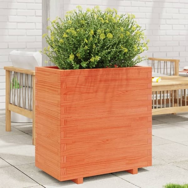 vidaXL plantekasse 70x40x72,5 cm massivt fyrretræ gyldenbrun