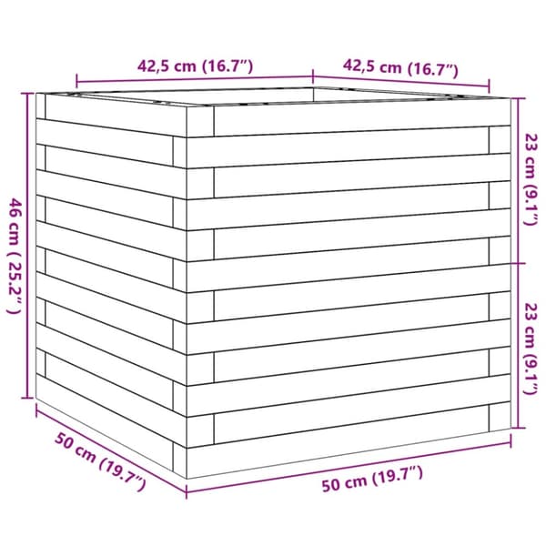 vidaXL Plantekasse 50x50x46 cm heltre furu