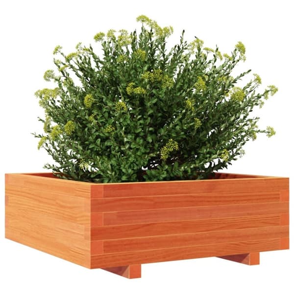 vidaXL Kukkalaatikko vahanruskea 70x70x26,5 cm täysi mänty