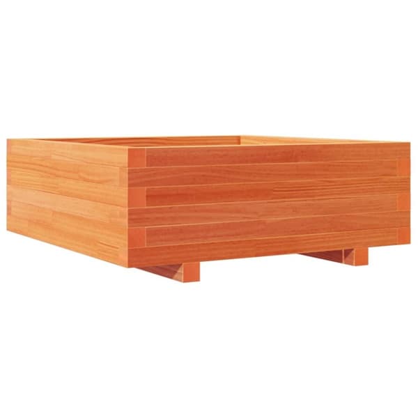 vidaXL Kukkalaatikko vahanruskea 70x70x26,5 cm täysi mänty