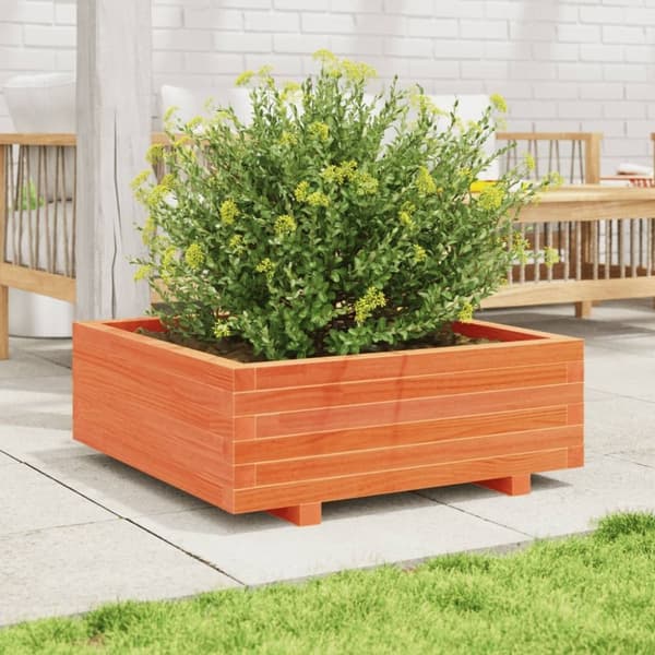 vidaXL Kukkalaatikko vahanruskea 70x70x26,5 cm täysi mänty