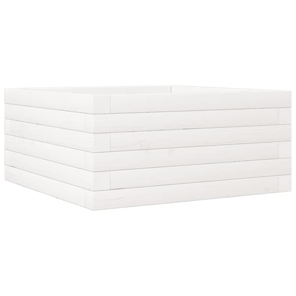 vidaXL plantekasse 50x50x23 cm massivt fyrretræ hvid