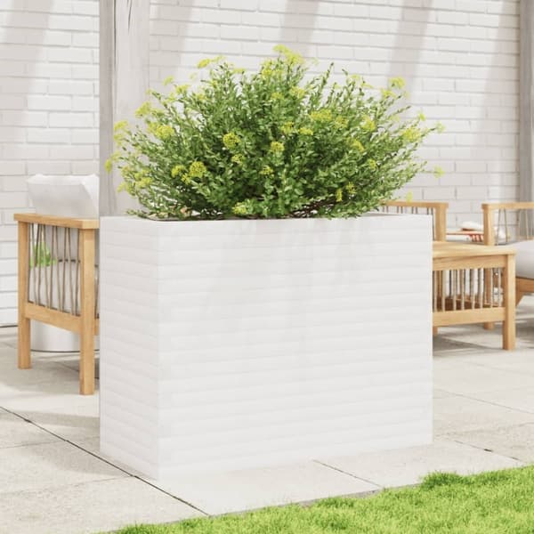 vidaXL Plantekasse hvit 90x40x68,5 cm heltre furu